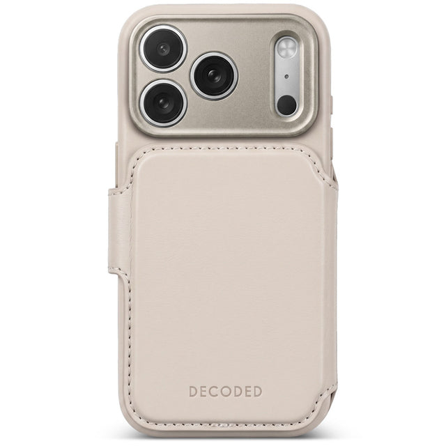 Folio desmontable de cuero MagSafe iPhone 18 Pro / 17 Pro Taupe