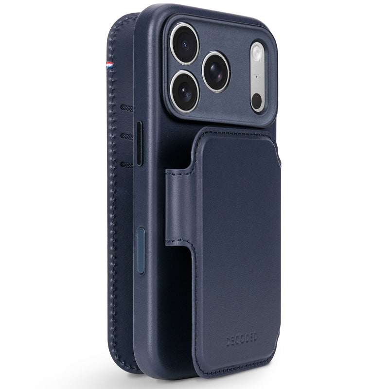 Folio desmontable de cuero MagSafe iPhone 18 Pro Max Medianoche