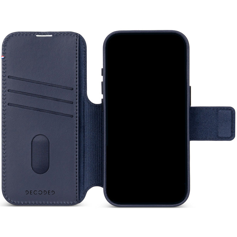 Folio desmontable de cuero MagSafe iPhone 18 Pro Max Medianoche