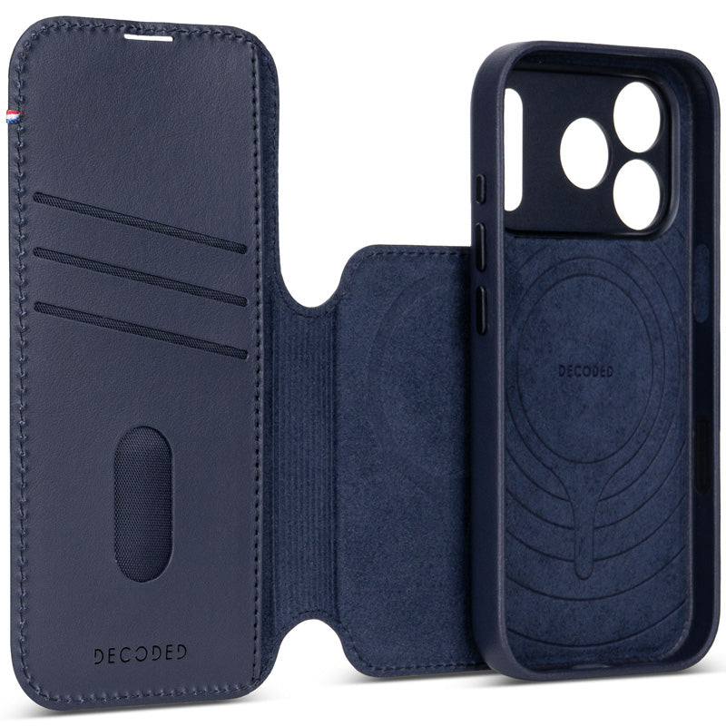 Folio desmontable de cuero MagSafe iPhone 18 Pro Max Medianoche