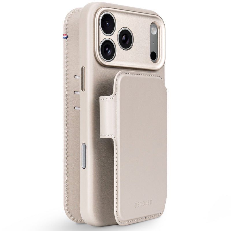 Folio desmontable de piel MagSafe iPhone 18 Pro Max Taupe