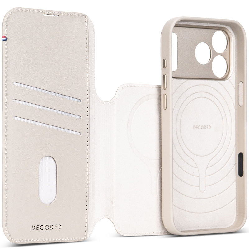 Folio desmontable de piel MagSafe iPhone 18 Pro Max Taupe
