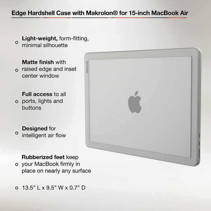 Funda Rígida Edge para MacBook Air 15 (M2/M3/M4/M5) Transparente