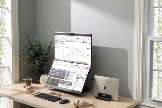 Monitores FHD 1080p apilados de 24"