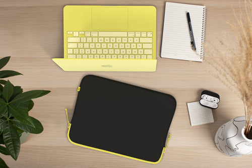 Funda MacBook NEO Basics²Life Perfect Fit Black / Lemon
