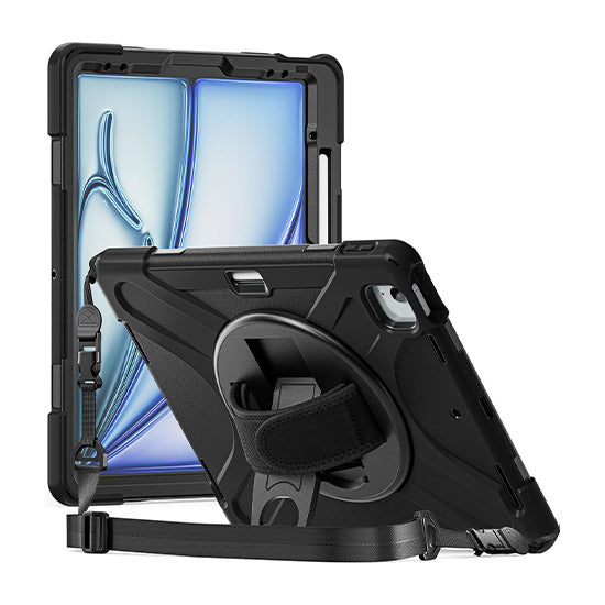 Funda Securit Rotativa iPad Air 13 (M2/M3/M4) Negro Polybag
