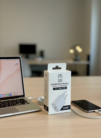 Cargador USB-C PD 20W Blanco