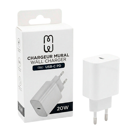 Cargador USB-C PD 20W Blanco