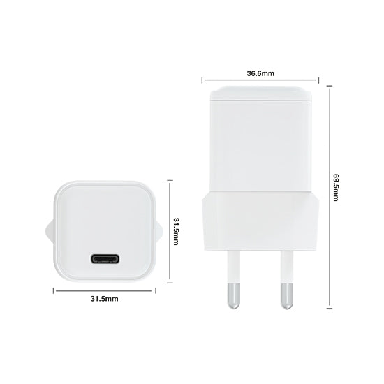 Cargador 35W USB-C PD Blanco