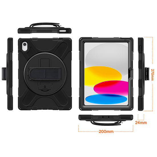 Funda Securit Rotativa iPad 11 (2025 - 11ª gen) y 10.9 (2022 - 10ª gen) Negra Polybag