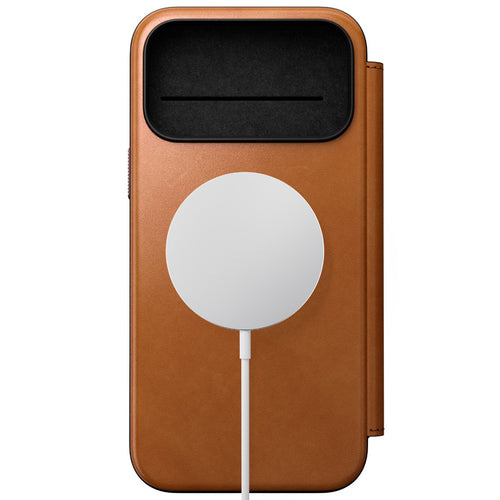 Folio Modern de piel iPhone 18 Pro Max / 17 Pro Max English Tan