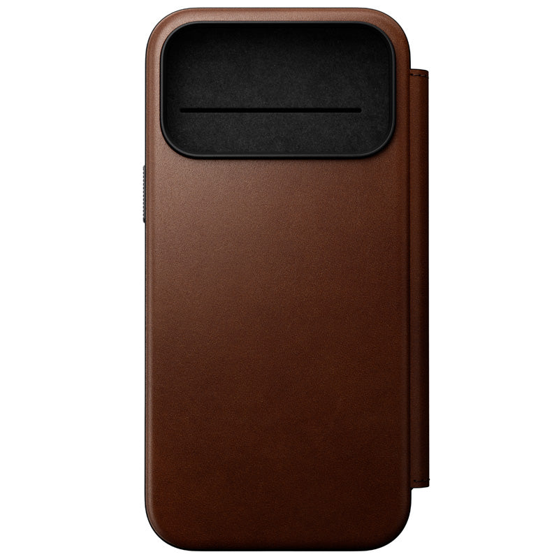 Modern Leather Folio iPhone 18 Pro Max Rustic Brown