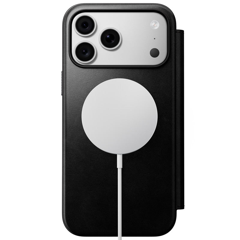 Folio de Cuero Modern Horween iPhone 18 Pro Max / 17 Pro Max Negro