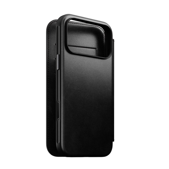 Folio de Cuero Modern Horween iPhone 18 Pro Max / 17 Pro Max Negro