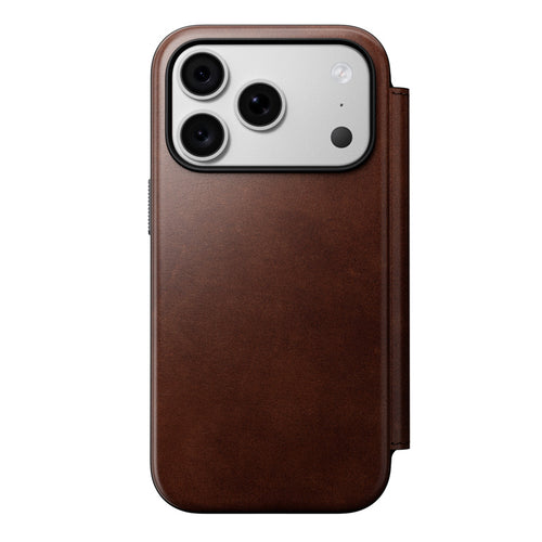 Folio de Cuero Modern Horween iPhone 18 Pro / 17 Pro Rustic Brown