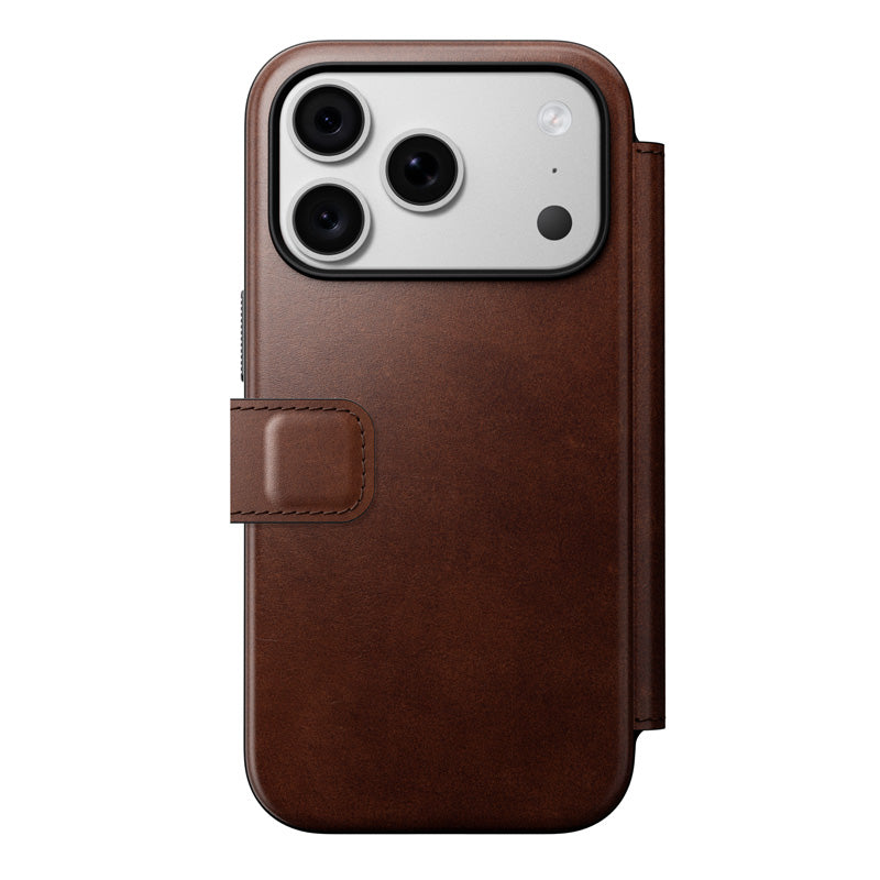 Folio de Cuero Modern Horween iPhone 18 Pro / 17 Pro Rustic Brown