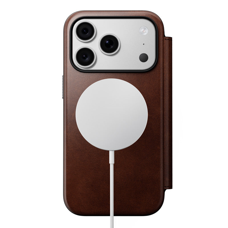 Folio de Cuero Modern Horween iPhone 18 Pro / 17 Pro Rustic Brown