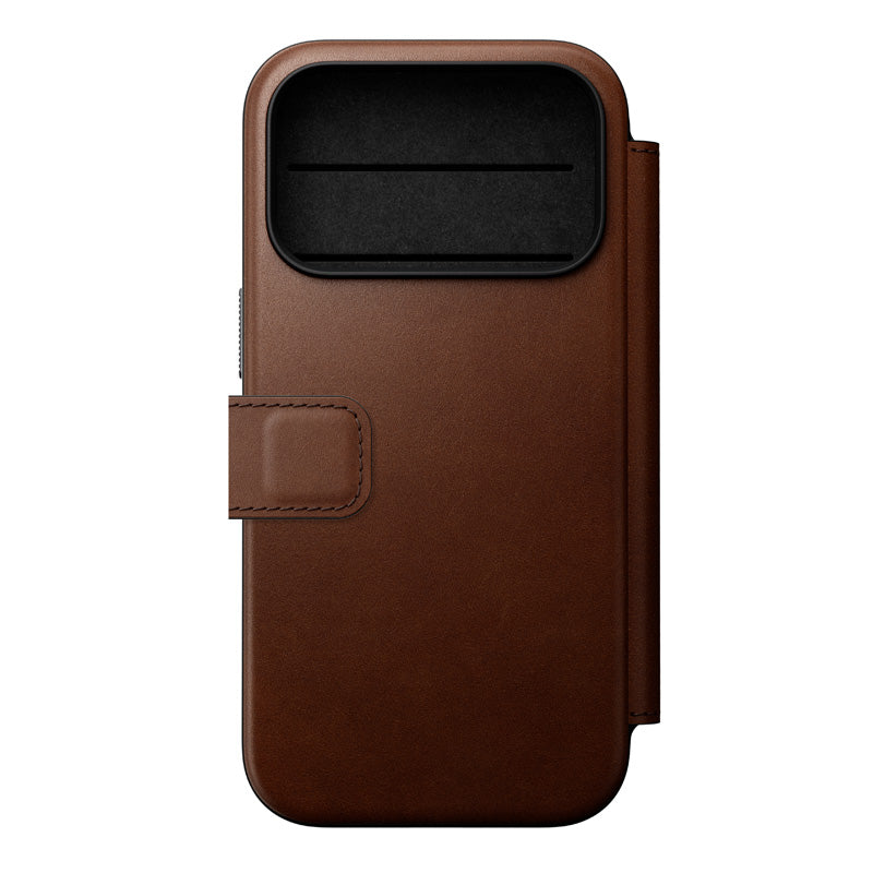 Modern Leather Folio iPhone 18 Pro Rustic Brown