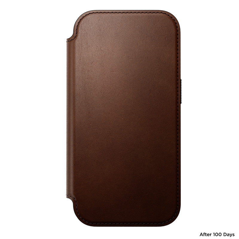 Modern Leather Folio iPhone 18 Pro Rustic Brown