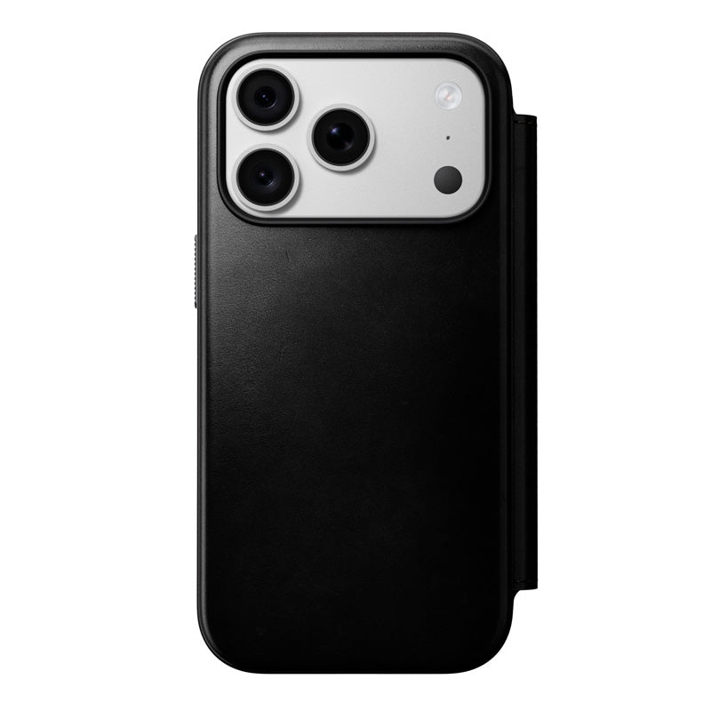Folio de Cuero Modern Horween iPhone 18 Pro / 17 Pro Negro