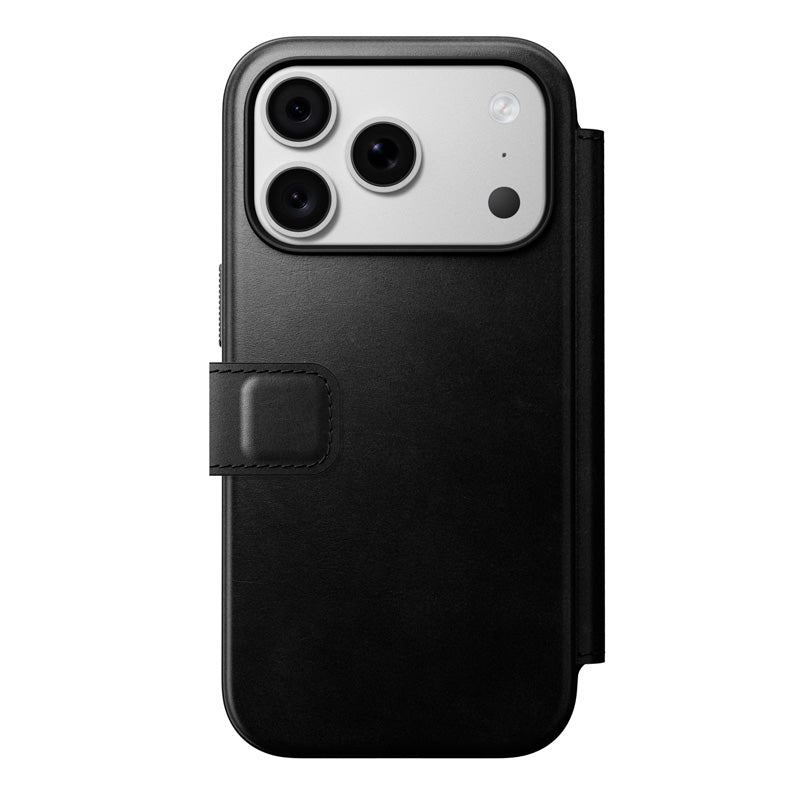 Folio de Cuero Modern Horween iPhone 18 Pro / 17 Pro Negro