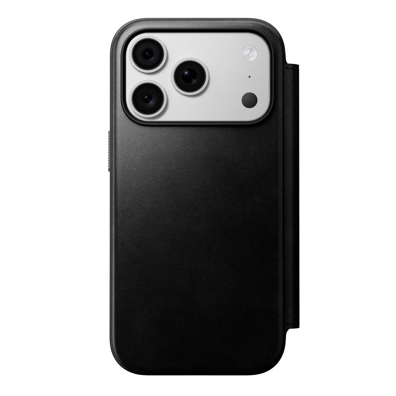Folio de Cuero Modern Horween iPhone 18 Pro / 17 Pro Negro