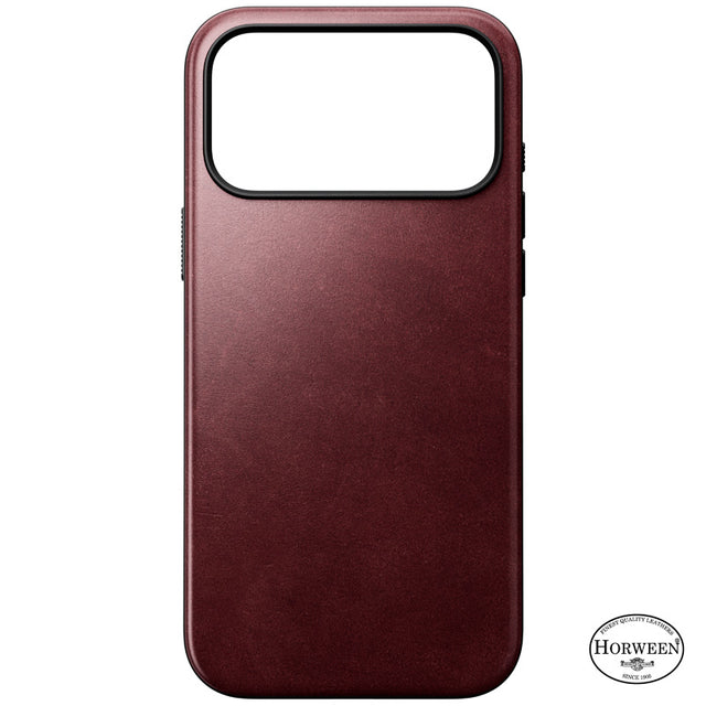 Funda de piel Modern Horween iPhone 18 Pro Max / 17 Pro Max Burgundy