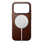 Funda de piel Modern iPhone 18 Pro Rustic Brown