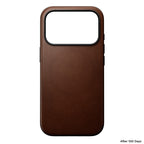 Funda de piel Modern iPhone 18 Pro Rustic Brown