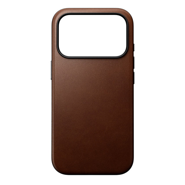 Funda de piel Modern iPhone 18 Pro Rustic Brown