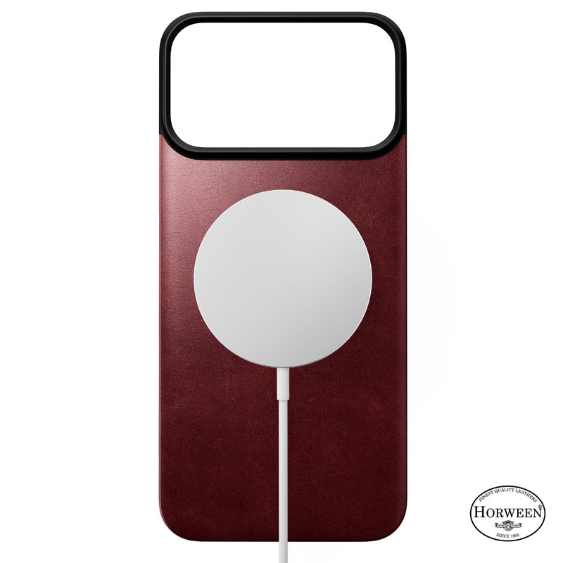 Funda trasera magnética de cuero Horween iPhone 18 Pro Max Burgundy