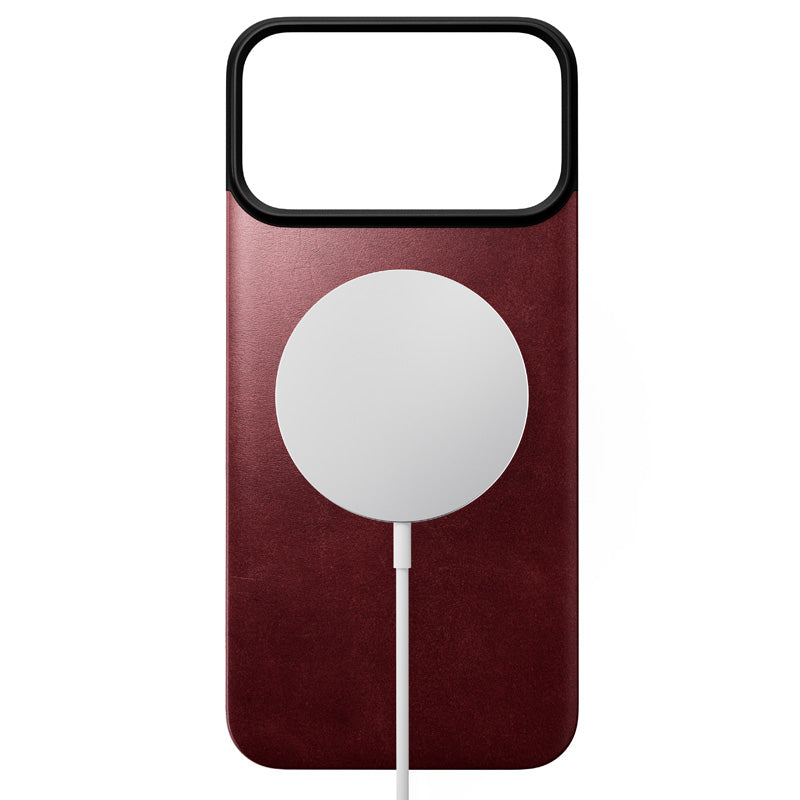 Funda trasera magnética de cuero Horween iPhone 18 Pro Max Burgundy