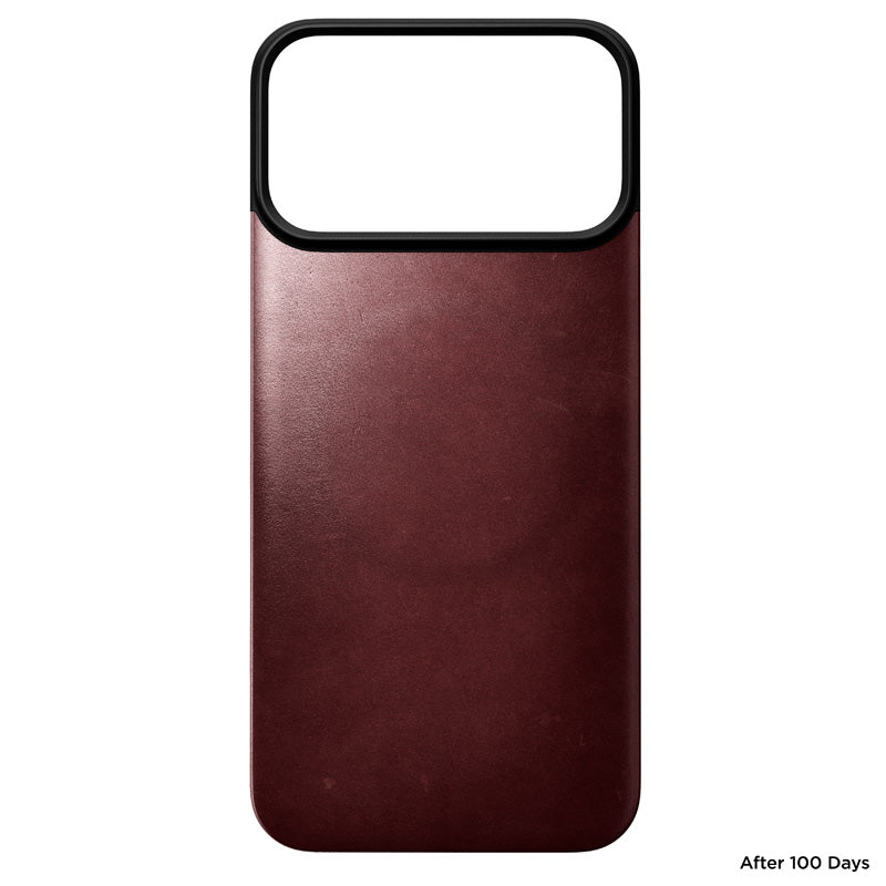 Funda trasera magnética de cuero Horween iPhone 18 Pro Max Burgundy