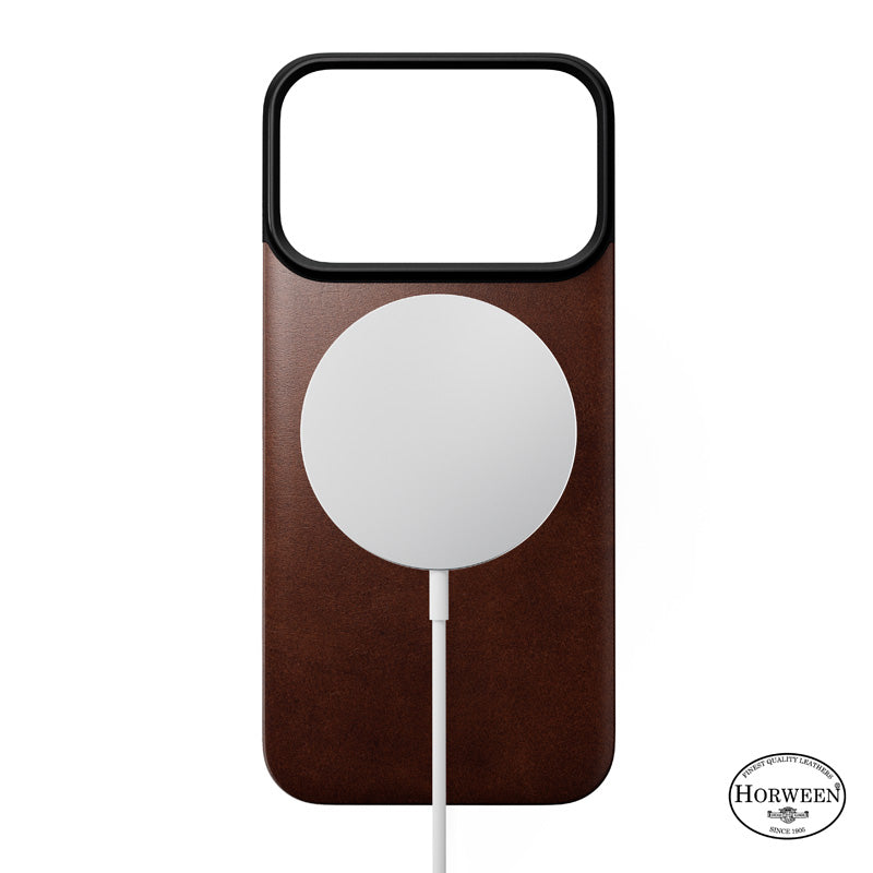 Funda trasera magnética de cuero Horween iPhone 18 Pro Rustic Brown