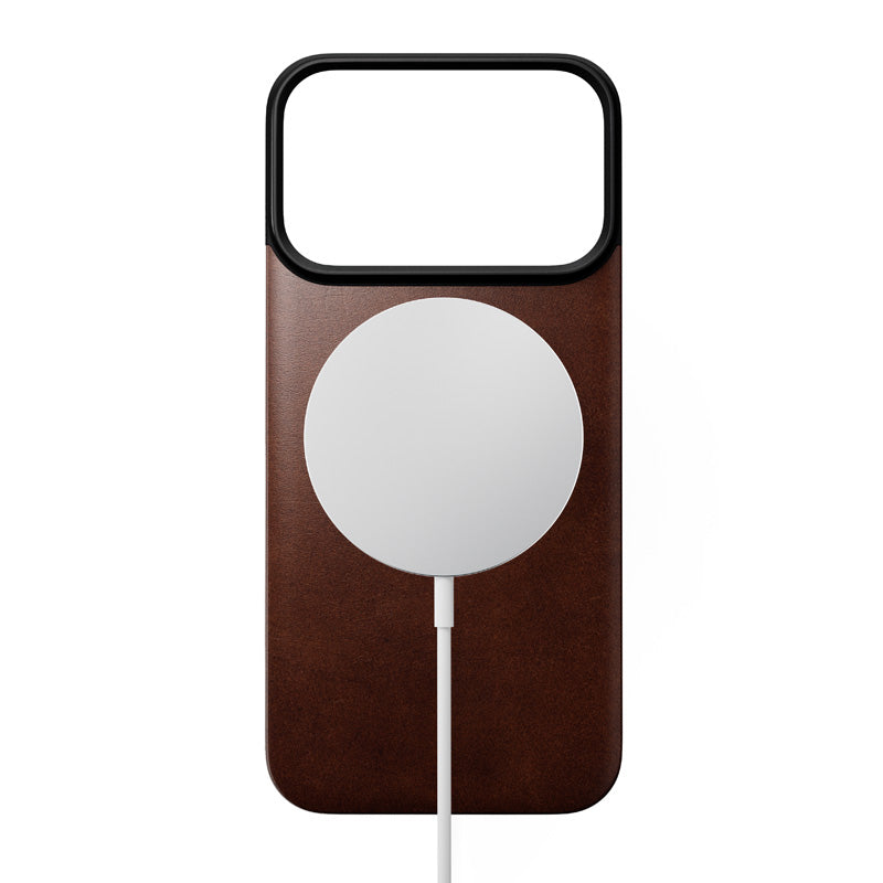 Funda trasera magnética de cuero Horween iPhone 18 Pro Rustic Brown