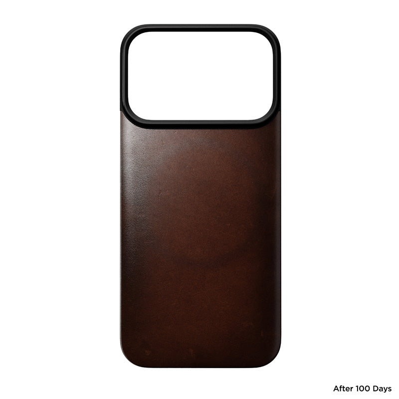 Funda trasera magnética de cuero Horween iPhone 18 Pro Rustic Brown