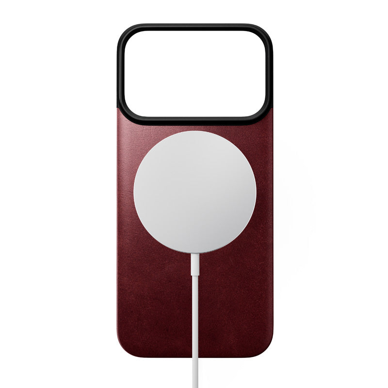 Funda trasera magnética de cuero Horween iPhone 18 Pro Burgundy