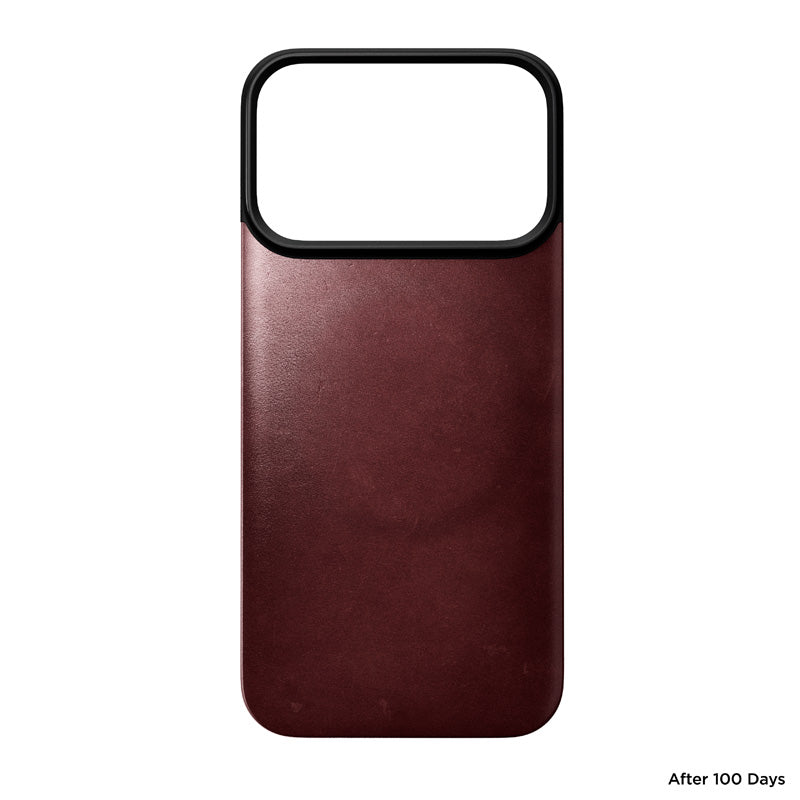 Funda trasera magnética de cuero Horween iPhone 18 Pro Burgundy