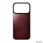 Funda trasera magnética de cuero Horween iPhone 18 Pro Burgundy