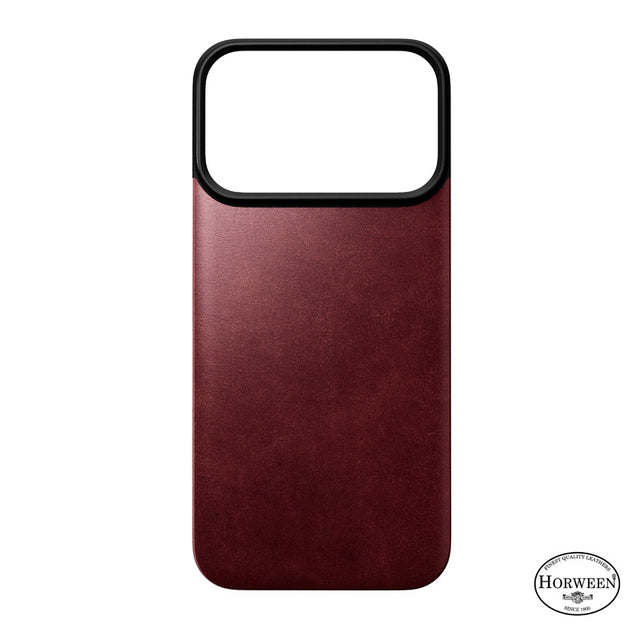 Funda trasera magnética de cuero Horween iPhone 18 Pro Burgundy
