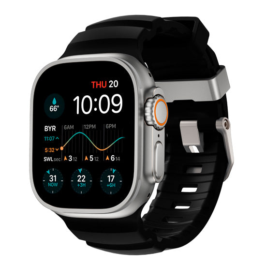 Rocky Point Band 44/45/46/49mm Carbon Black/Natural Hardware