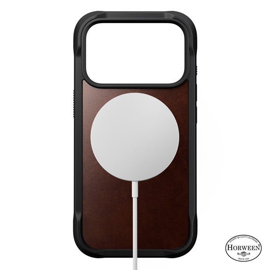 Rugged Funda de cuero Horween iPhone 17 Pro Rustic Brown