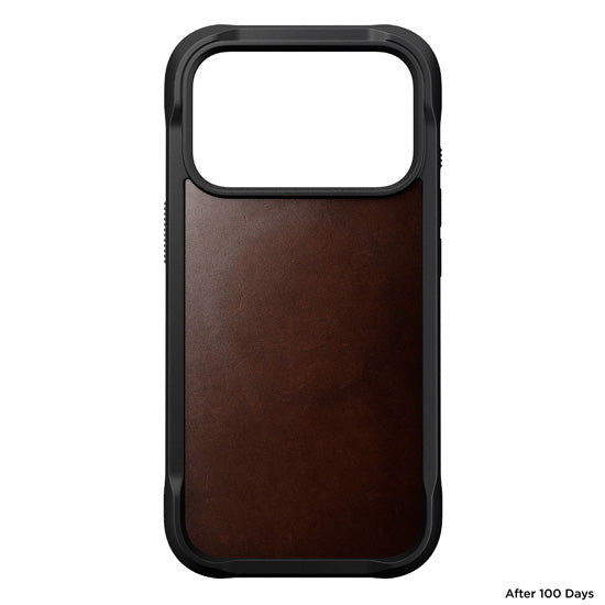 Rugged Funda de cuero Horween iPhone 17 Pro Rustic Brown