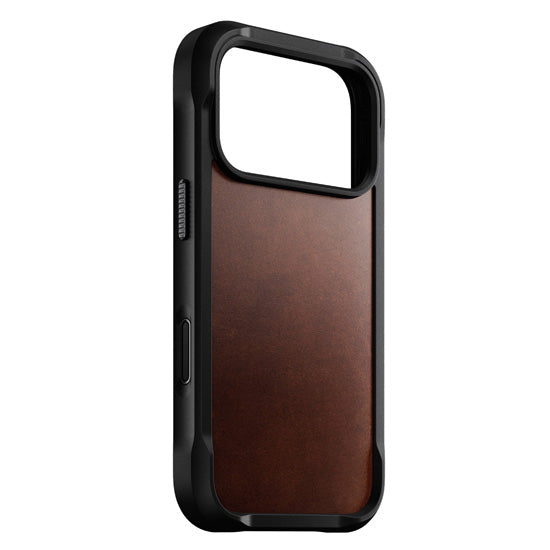 Rugged Funda de cuero Horween iPhone 17 Pro Rustic Brown