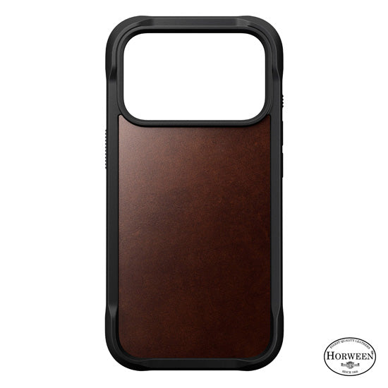Rugged Funda de cuero Horween iPhone 17 Pro Rustic Brown