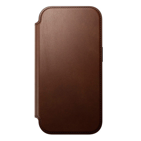 Folio Moderno de Cuero iPhone 17 Pro Marrón
