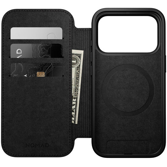 Folio Moderno de Cuero iPhone 17 Pro Marrón