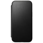 Funda de piel Folio moderna para iPhone 15 Plus negra