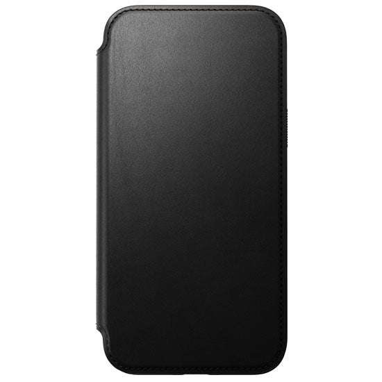 Funda de piel Folio moderna para iPhone 15 Plus negra