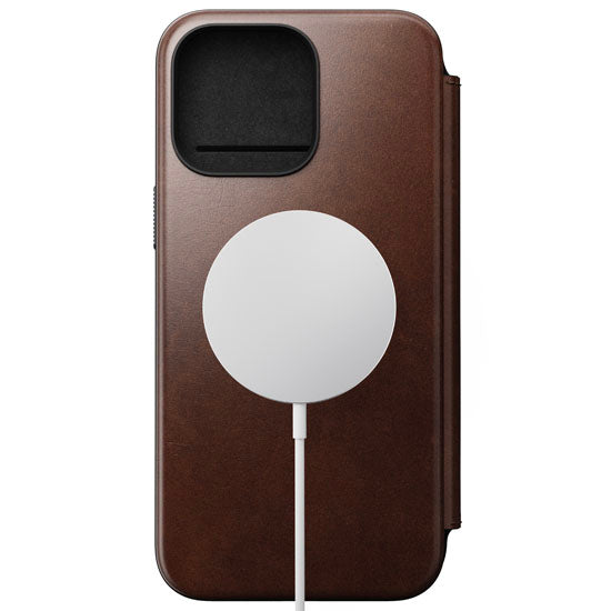 Folio de Cuero Modern Horween iPhone 15 Pro Max Marrón